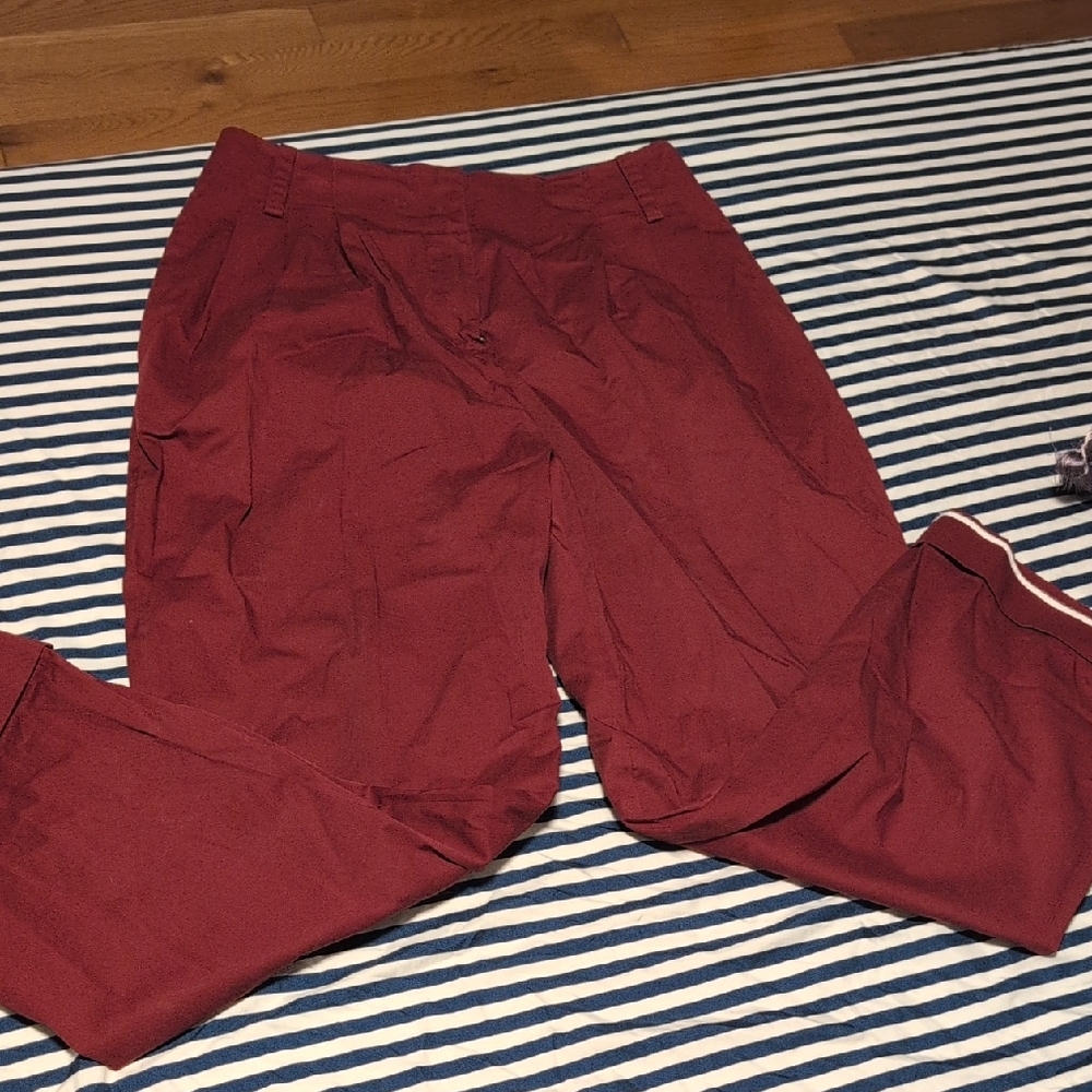 Diane Von Furstenberg womens Burgundy Chinos